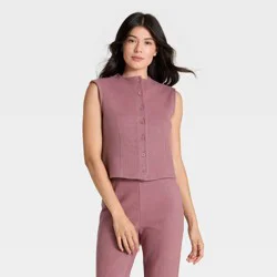 Women's Brushed Vest - A New Day™ Mauve M