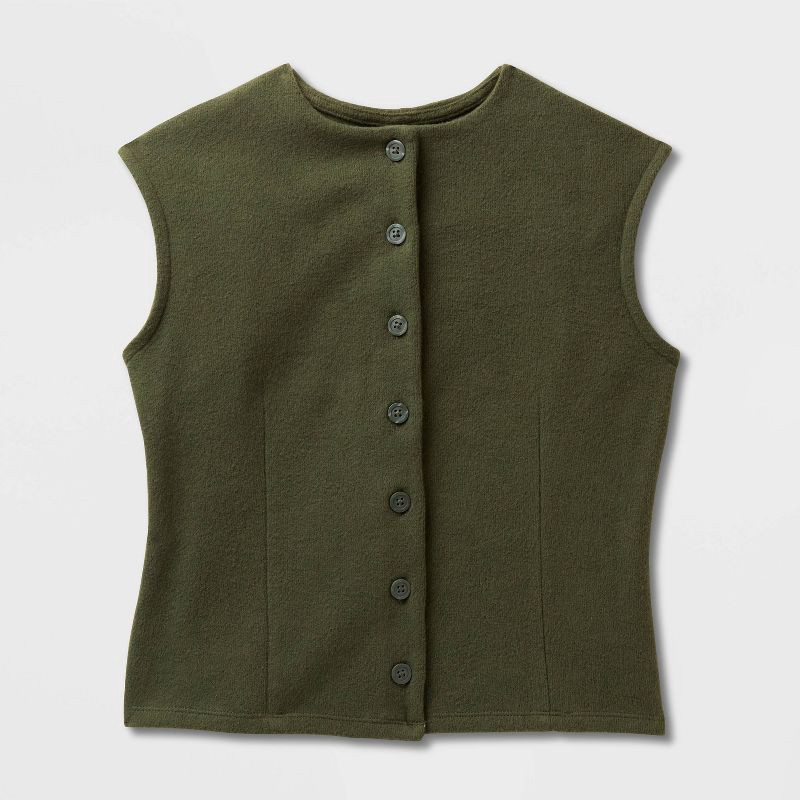 slide 4 of 4, Women's Brushed Vest - A New Day™ Olive XL, 1 ct