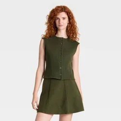 Women's Brushed Vest - A New Day™ Olive XL