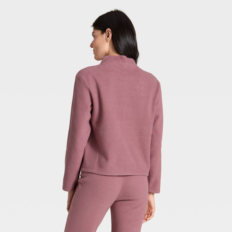 slide 2 of 4, Women's Long Sleeve Brushed Mockneck Top - A New Day™ Mauve L, 1 ct