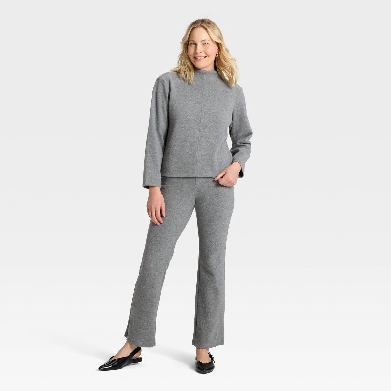 slide 3 of 4, Women's Long Sleeve Brushed Mockneck Top - A New Day™ Gray XL, 1 ct