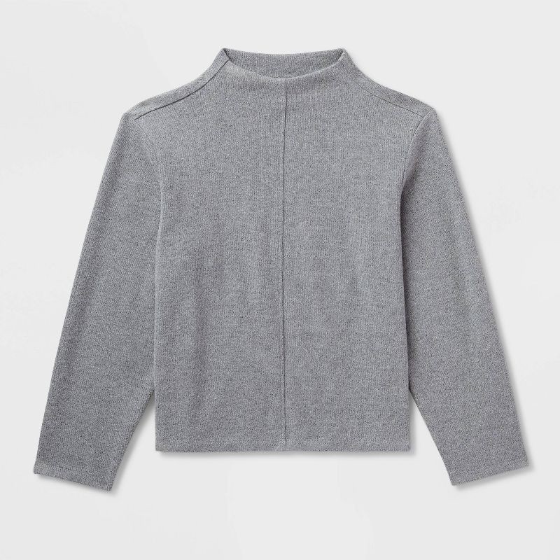 slide 4 of 4, Women's Long Sleeve Brushed Mockneck Top - A New Day™ Gray XL, 1 ct