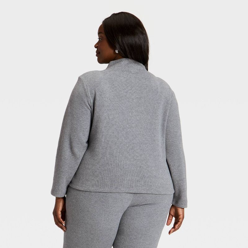 slide 2 of 3, Women's Long Sleeve Brushed Mockneck Top - A New Day™ Gray XXL, 1 ct