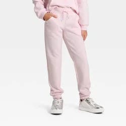 Girls' Fleece Jogger Pants - Cat & Jack™ Pink M