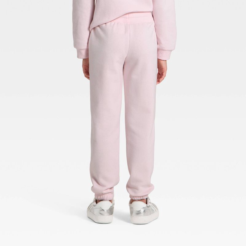 slide 2 of 3, Girls' Fleece Jogger Pants - Cat & Jack™ Pink L, 1 ct