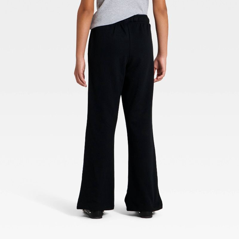 slide 3 of 4, Girls' Pull-On Heart French Terry Pants - Cat & Jack™ Black M, 1 ct