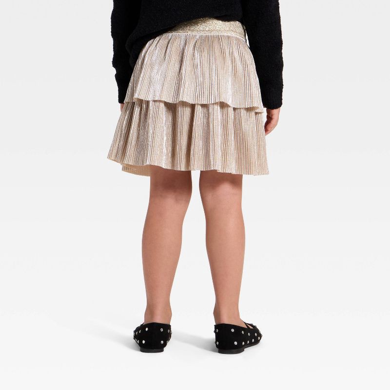 slide 2 of 3, Toddler Girls' Metallic Skirt - Cat & Jack™ Metallic Gold 2T, 1 ct