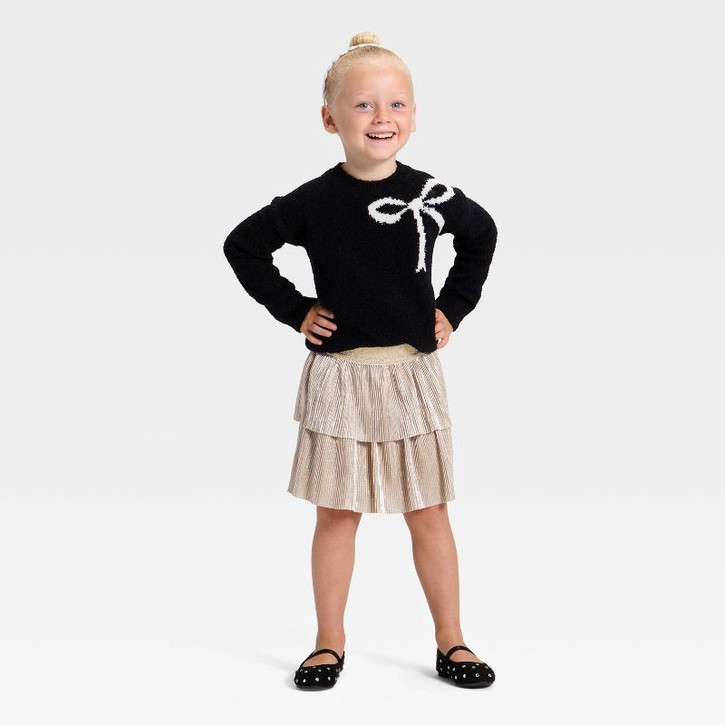 slide 3 of 3, Toddler Girls' Metallic Skirt - Cat & Jack™ Metallic Gold 2T, 1 ct