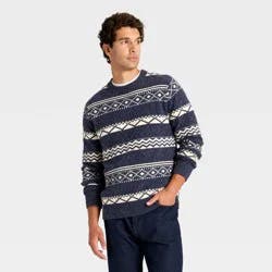 Men's Fair Isle Sweater - Goodfellow & Co™ Navy Blue L