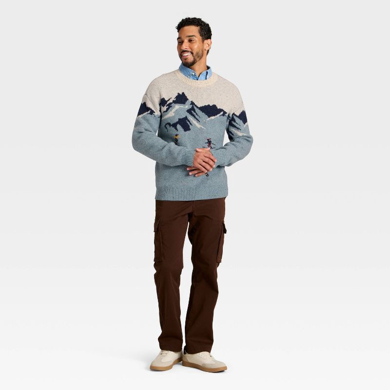 slide 3 of 3, Men's Ski Scenic Sweater - Goodfellow & Co™ Blue L, 1 ct