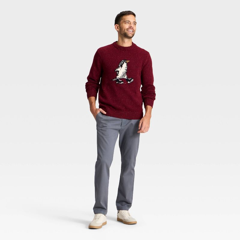 slide 3 of 3, Men's Penguin Sweater - Goodfellow & Co™ Red S, 1 ct