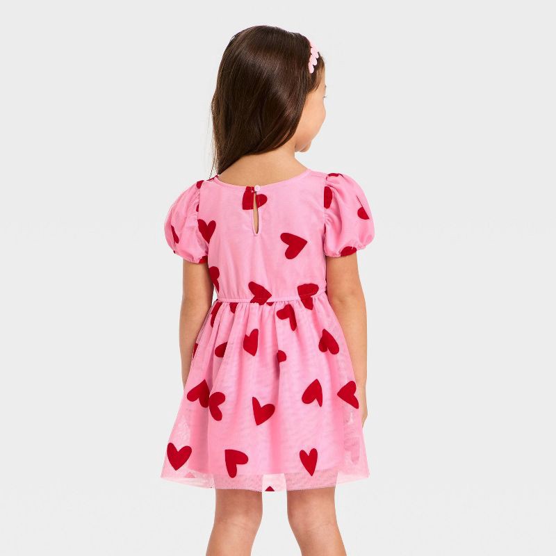 slide 2 of 3, Toddler Girls' Valentine's Heart Tulle Dress - Cat & Jack™ Pink 12M, 1 ct