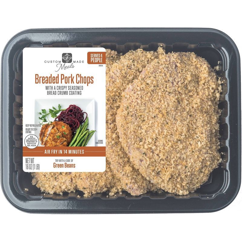 slide 1 of 3, Custom Made Meals Boneless Breaded Pork Chops - 16oz, 16 oz