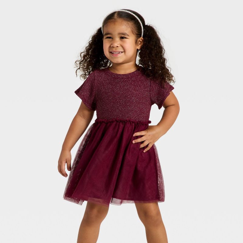 burgundy dress 5t Burgundy Flower Girl Dress with Dusty Rose Floral Sash 5T/6T / Dress/Dusty Rose Flower Sash