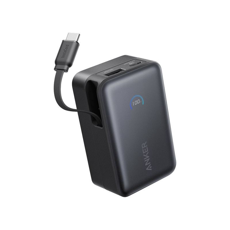 slide 2 of 5, Anker 10000 mAh 45W with Built-In Retractable USB-C Cable, 1 ct