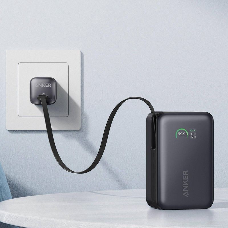 slide 4 of 5, Anker 10000 mAh 45W with Built-In Retractable USB-C Cable, 1 ct