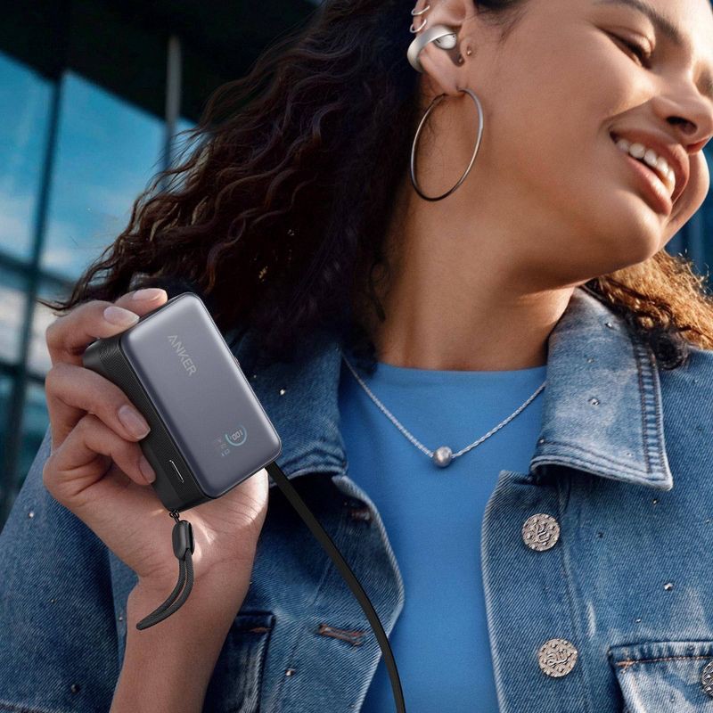 slide 5 of 5, Anker 10000 mAh 45W with Built-In Retractable USB-C Cable, 1 ct