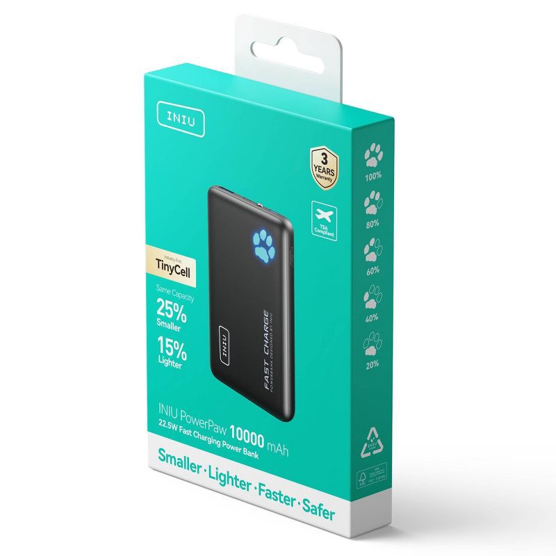 slide 5 of 9, INIU PowerPaw 10000 - Black, 1 ct