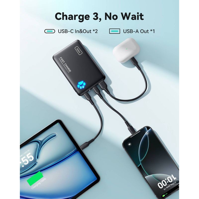 slide 9 of 9, INIU PowerPaw 10000 - Black, 1 ct