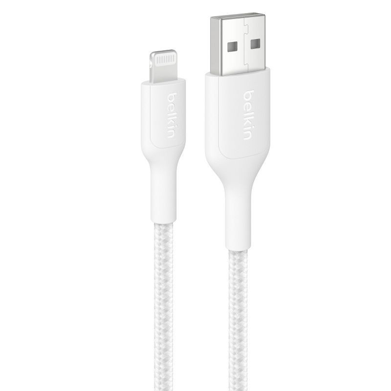 slide 2 of 9, Belkin 3.3' 2pk USB-A to Lightning Cable - White, 2 ct