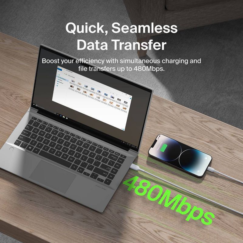 slide 6 of 9, Belkin 3.3' 2pk USB-A to Lightning Cable - White, 2 ct