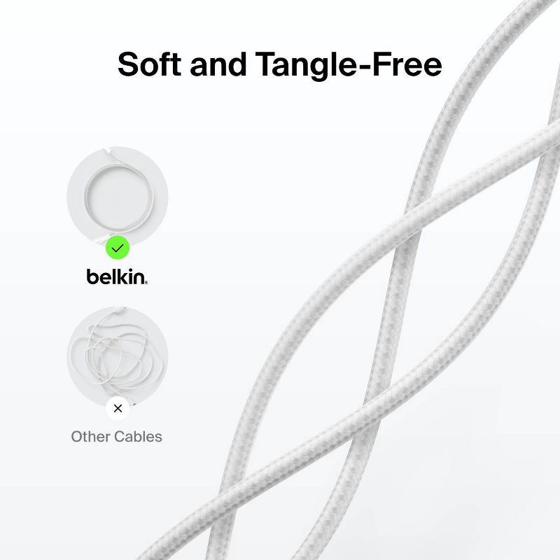 slide 9 of 9, Belkin 3.3' 2pk USB-A to Lightning Cable - White, 2 ct