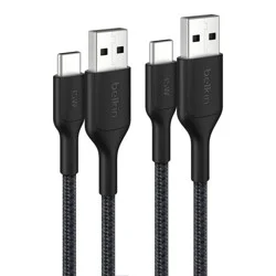 Belkin 3.3' 2pk USB-A to Lightning Cable - black