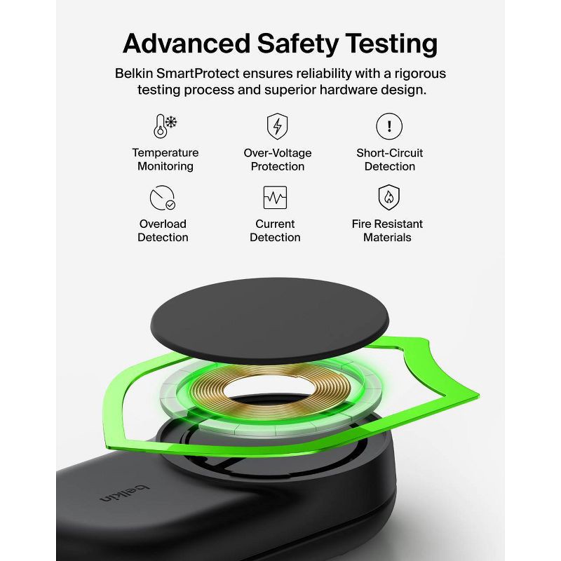 slide 10 of 10, Belkin 25W Qi2 3-in-1 Stand - Black, 1 ct