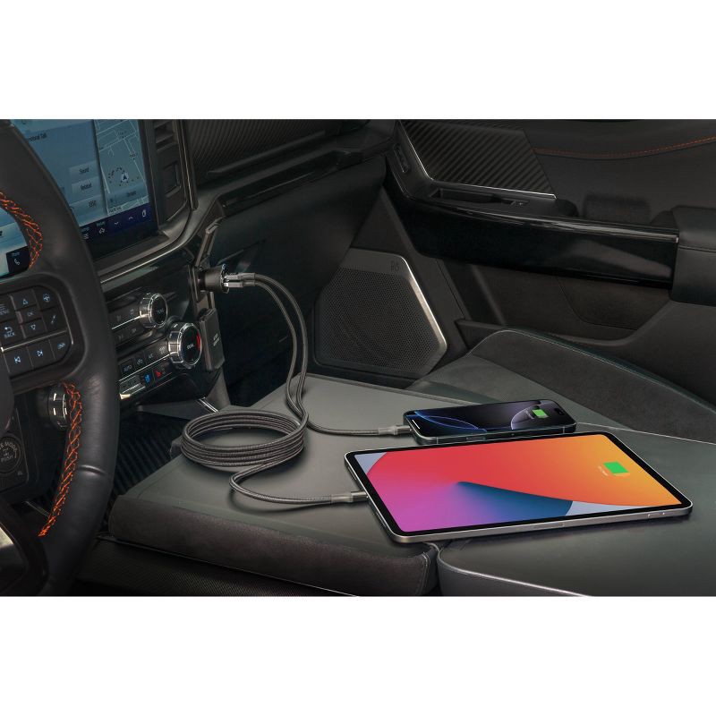 slide 3 of 6, Scosche 32W USB-C / USB-A Car Charging and Item Locator for Android and Apple Find My, 1 ct