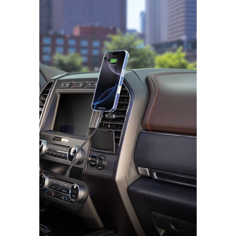 slide 4 of 6, Scosche 32W USB-C / USB-A Car Charging and Item Locator for Android and Apple Find My, 1 ct