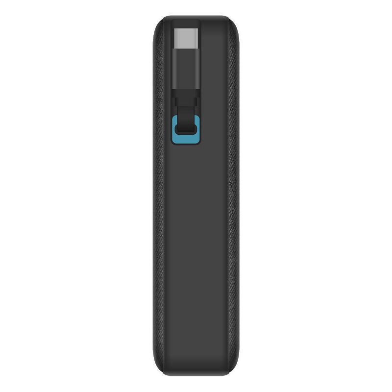slide 5 of 6, myCharge 10000mAh 30W RetractaCharger + Power Bank with Buit-in Retractable USB-C Cable and Wall Plug - Black, 1 ct