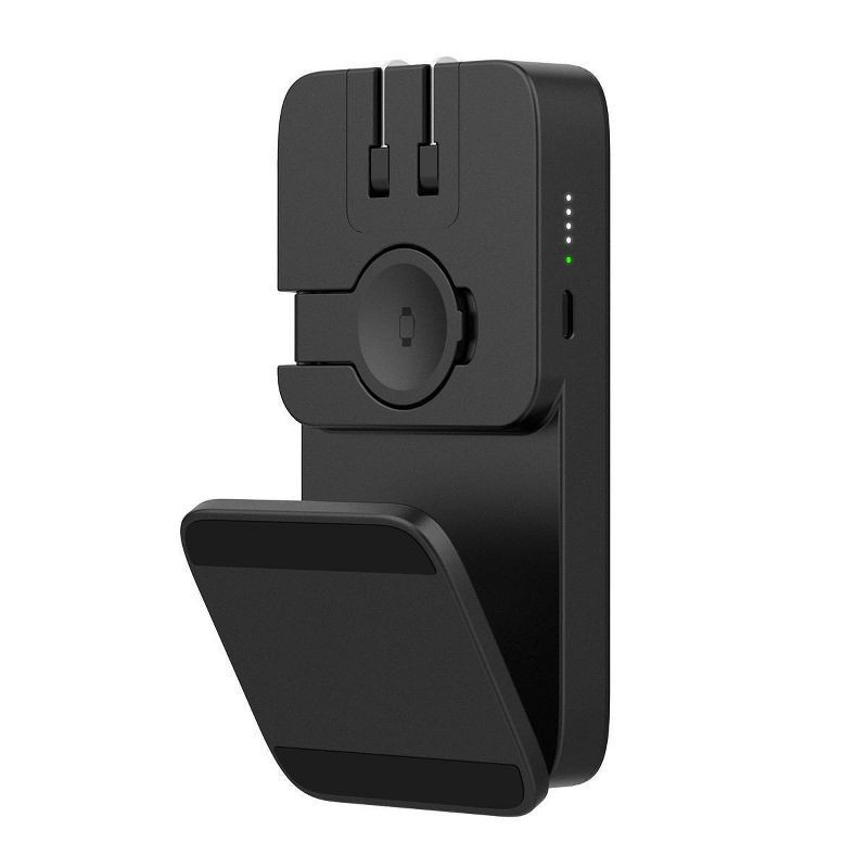 slide 7 of 7, myCharge 6000mAh 20W EcoHub Wireless Power Bank and Stand In One with Wall Plug, Charges iPhone, AirPods and iWatch - Black, 1 ct