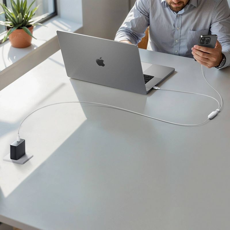 slide 4 of 6, Anker 4' USB-C to 2 USB-C Cable - Gray, 1 ct