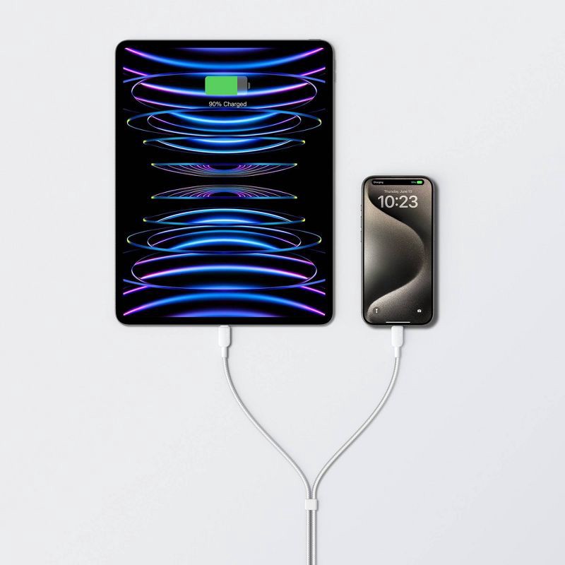 slide 6 of 6, Anker 4' USB-C to 2 USB-C Cable - Gray, 1 ct