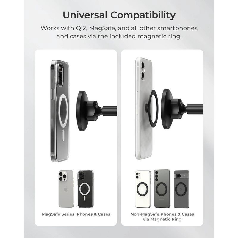 slide 2 of 7, iOttie iTap 3 MagSafe Compatible Dash and Windshield Mount with Magnetic Ring Adapter - Black, 1 ct