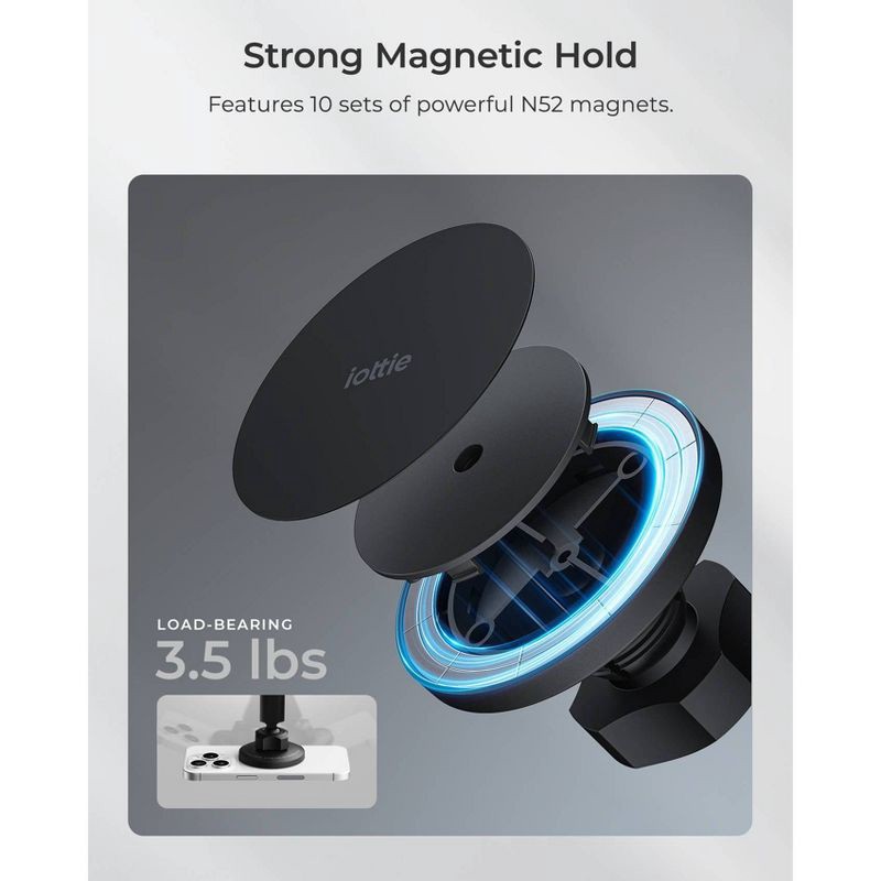 slide 3 of 7, iOttie iTap 3 MagSafe Compatible Dash and Windshield Mount with Magnetic Ring Adapter - Black, 1 ct