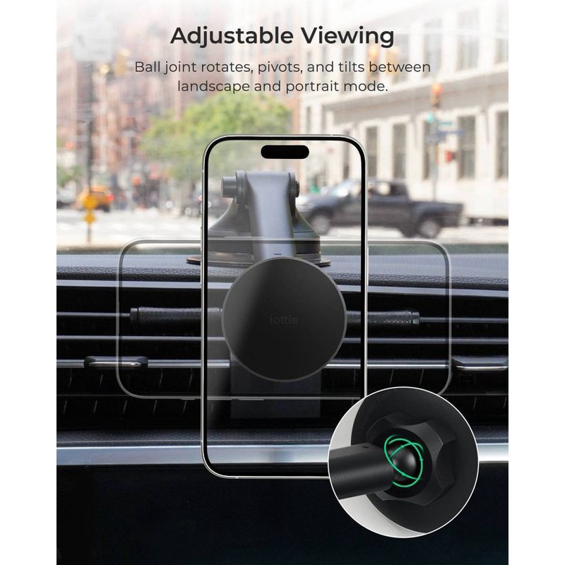slide 5 of 7, iOttie iTap 3 MagSafe Compatible Dash and Windshield Mount with Magnetic Ring Adapter - Black, 1 ct