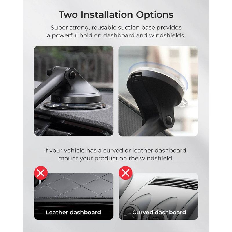 slide 6 of 7, iOttie iTap 3 MagSafe Compatible Dash and Windshield Mount with Magnetic Ring Adapter - Black, 1 ct