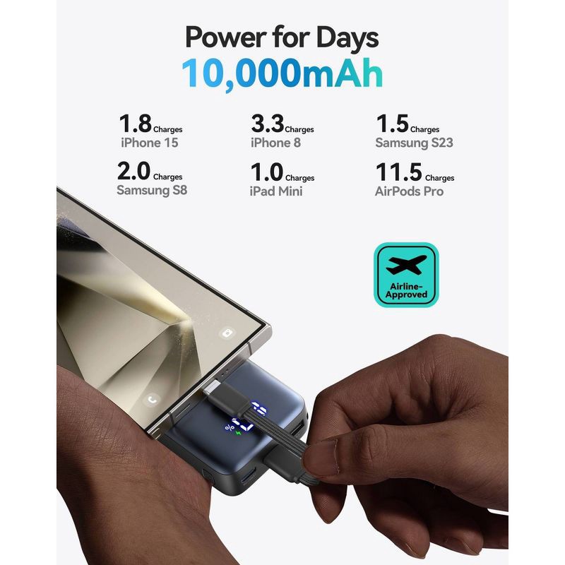 slide 4 of 7, INIU Pocket Pro 45W 10000 Powerbank - Black, 1 ct