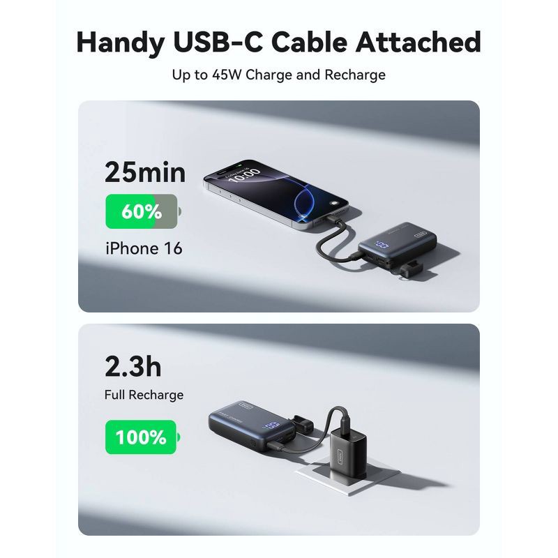 slide 6 of 7, INIU Pocket Pro 45W 10000 Powerbank - Black, 1 ct