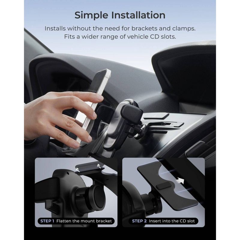 slide 8 of 8, iOttie Easy One Touch 6 CD Slot Mount - Black: Adjustable Mobile Phone Holder, 1 ct