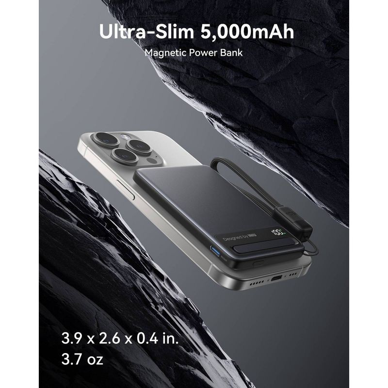 slide 5 of 9, INIU MagPro Slim 5000 Powerbank - Black, 1 ct