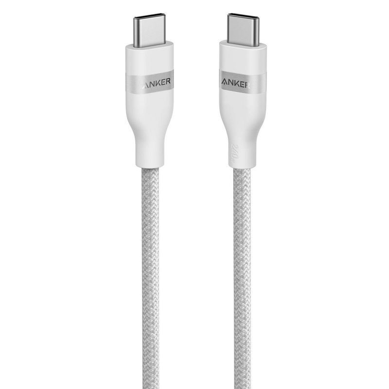 slide 2 of 4, Anker 3' 100% PCR-Braided Ultra Soft USB-C to USB-C Cable - White, 1 ct
