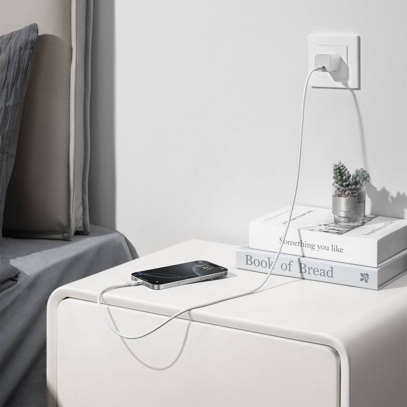 slide 3 of 4, Anker 3' 100% PCR-Braided Ultra Soft USB-C to USB-C Cable - White, 1 ct