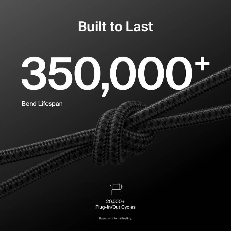 slide 9 of 9, Belkin 3.3' 2pk USB-C to USB-C Cable - Black, 2 ct