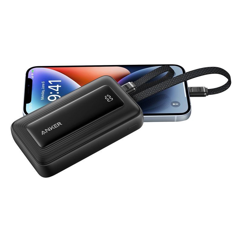 slide 4 of 5, Anker 10000 mAh 30W Built in C and L Cables, 1 ct