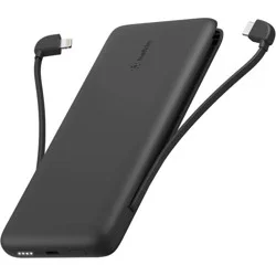 Belkin 10000 mAh 23W Power Bank USB-C + Lightning Cables + USB-C Port - Black