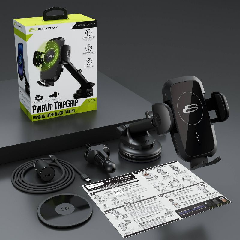 slide 7 of 8, Bracketron PwrUp TripGrip Window/Dash Mount - Black, 1 ct