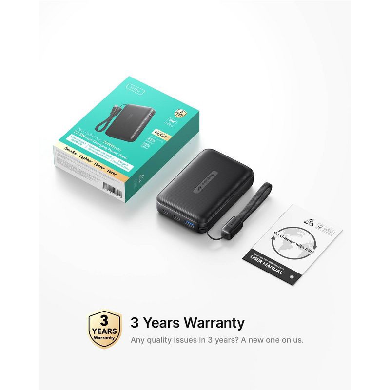 slide 7 of 8, INIU Pocket Neo 20000 Powerbank - Black, 1 ct