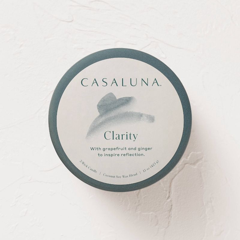 slide 3 of 5, 2 Wick Lidded Clarity Jar Candle 15oz - Casaluna™, 15 oz